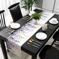 thumbnail image 5 of Purple Eucalyptus Leaves Table Runner Cotton Linen 120 Inch Holiday Dresser Scarves, Rustic Watercolor Branch Tablerunner for Kitchen Coffee Dining Bedroom Living Room Dinner Scarf Décor 13''x120'', 5 of 9