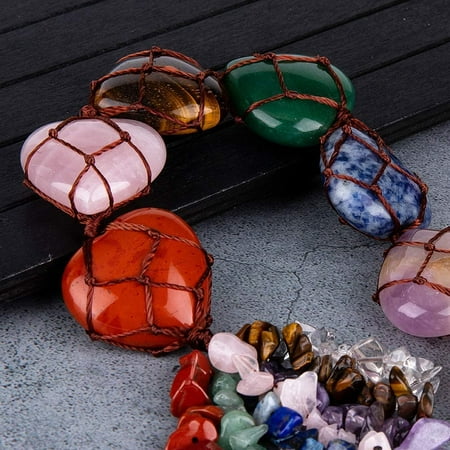 Chakra Stones Healing Crystals Boho Wall Hanging Decor Ornament Home Decoration For 7 Chakras Balancing Crystal Therapy Yoga Meditation Heart Shape 12 Inch Canada - Healing Crystal Home Decor Chakra Stones Healing Crystals Boho Wall Hanging Decor Ornament Home Decoration For 7 Chakras Balancing Crystal Therapy Yoga Meditation Heart Shape 12 Inch Canada - Healing Crystal Home Decor
