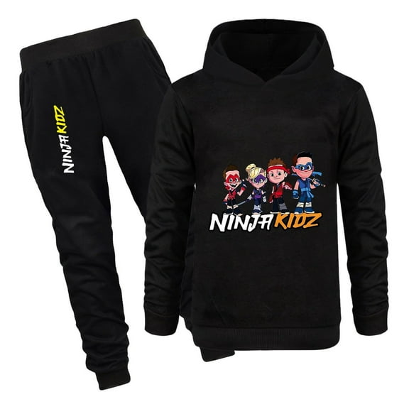 Ninja Kidz Tracksuit Set for Kids – Boys Girls Pullover Hoodie and Joggers – Stylish 2-Piece Outfit for Daily Activities