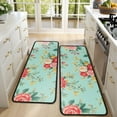 thumbnail image 4 of Kitchen Rugs Sets Of 2,Pioneer Flower Floral Print Pattern Anti Fatigue Kitchen Mat Rugs Non Slip Washable,Decorative Kitchen Floor Mats for Kitchen,Sink,Laundry,17"x47"+17"x47", 4 of 5