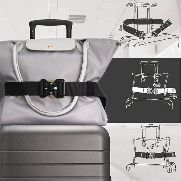 NOGIS Travel Belt for Luggage - Stylish & Adjustable Add a Bag Luggage Strap for Carry On Bag - Airport Travel Accessories for Women & Men