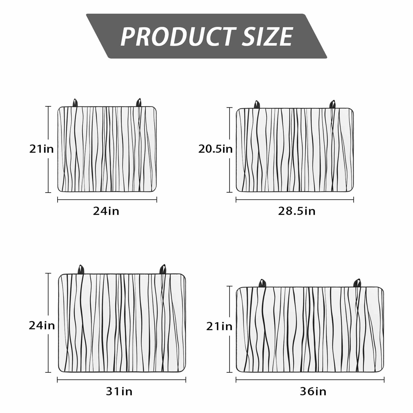 Black Stove Top Cover for Electric Stove, Heat-proof & Non Slip Glass Top Stove Cover Protector, Abstract Lines Gradient Minimalist Modern Texture Kitchen Flat Cooktop Rubber Mat 24x21 Inches