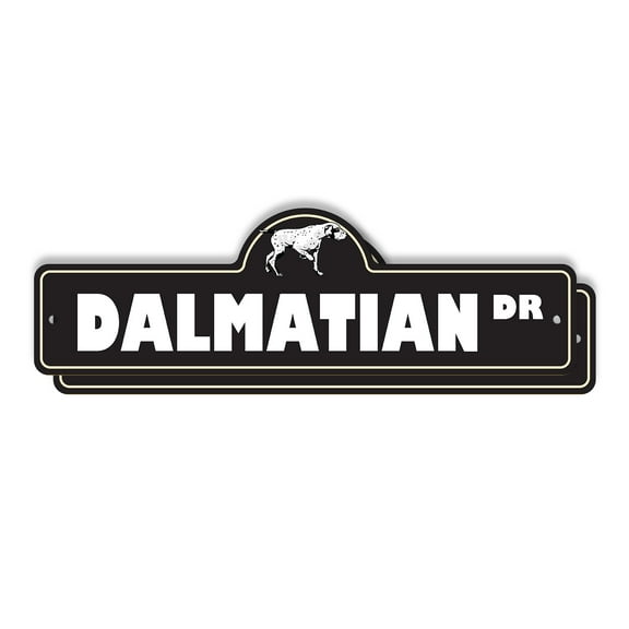 Dalmatian (2 Pack) Plastic Street Sign - 6 Inch X 18 Inch Gift Dog Breed Pet Cute Loyal Family Firehouse Decor Animal Spot Playful Fun