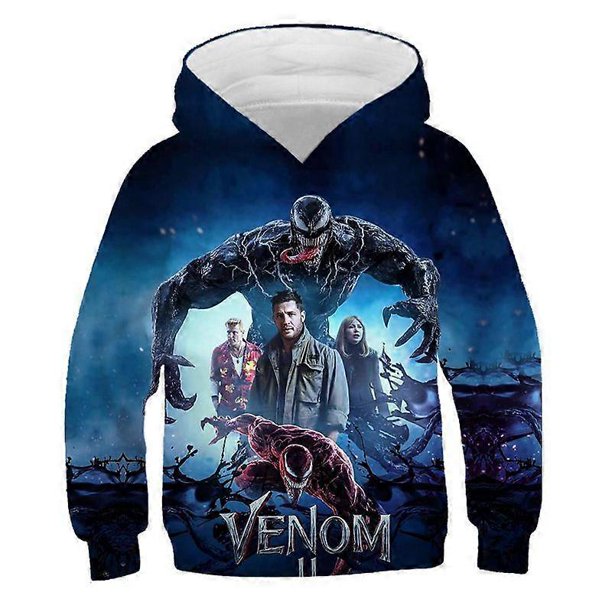 Sudadera con capucha para niños con estampado 3D de Venom, forro polar, chaqueta temática de Spider-Man
