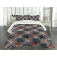 thumbnail image 3 of Ambesonne London Quilted Bedspread Set 3 Pcs, Grunge Newspaper Collage, King Size, Multicolor, 3 of 5