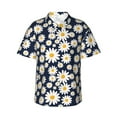 thumbnail image 2 of Goofa Daisy Floral Hawaiian Shirt for Men, Unisex Summer Beach Casual Short Sleeve Button Down Shirts,Aloha Tropical Floral print shirt-Small, 2 of 9