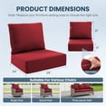 thumbnail image 5 of Jentlehouse Outdoor Deep Seat Cushion 24" X 24" X 6" for Patio Furniture,Outdoor Chair Cushions Water & Fade Resistant Patio Furniture Cushions for Wicker Chair, Sofa, Couch, Red (Set of 4), 5 of 8