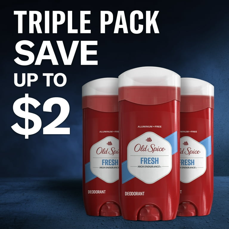Old Spice Deodorant for Men High Endurance Fresh Scent 3x3.4oz