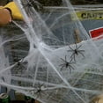 thumbnail image 4 of stanreset 2 Sets Halloween Spider Web Props Simple Festival Ornament Realistic Artificial Spiders DIY Haunted House Decor Room Decorations, 4 of 7