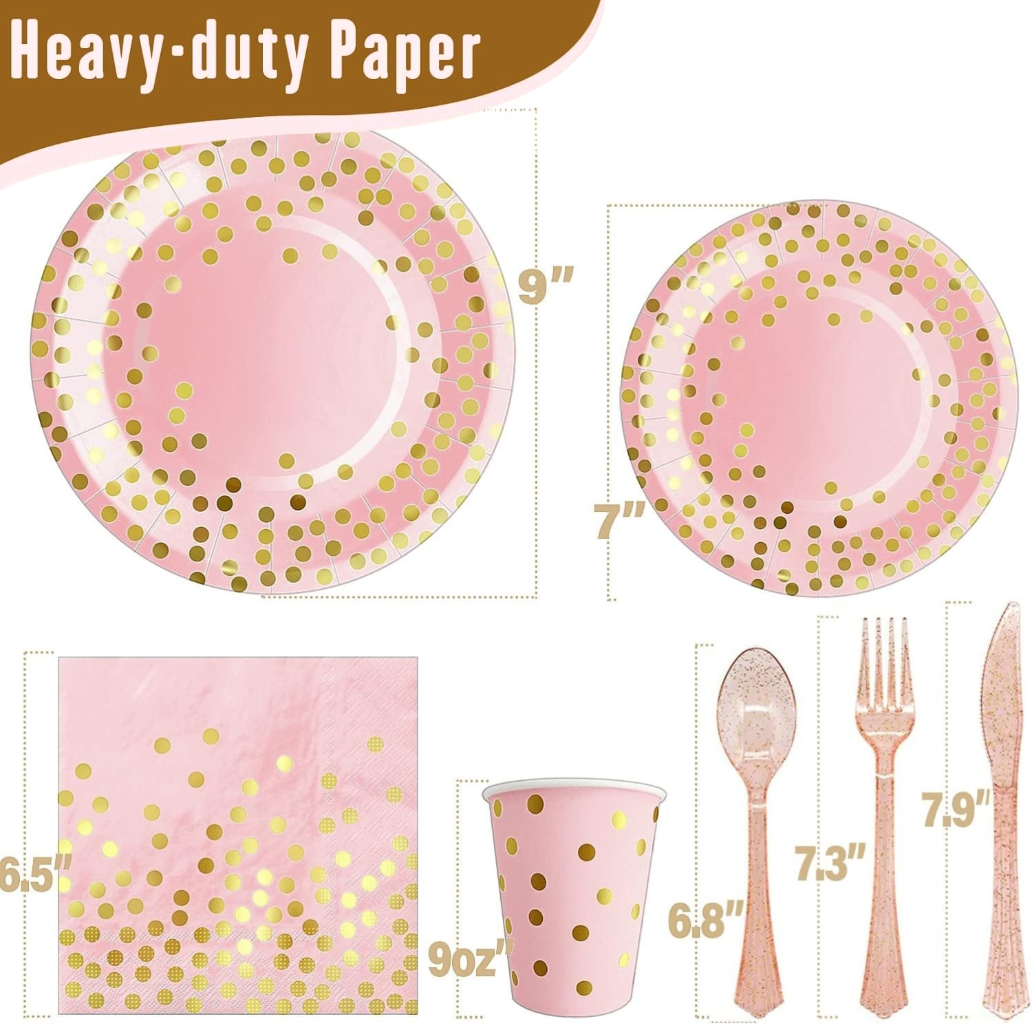 Happy Greetings Pink & Gold Party Supplies Set for 20, 141-Piece photo 2