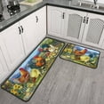 thumbnail image 2 of Rooster Kitchen Rug Decor 2 Pieces Set Farmhouse Style Kitchen Mat Washable Runner Rug Chicken Sunflower Decoration Indoor Floor Mat 17" x 47" + 17" x 30", 2 of 6