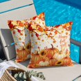 thumbnail image 2 of Throw Pillow Covers, Orange Pumpkins Fall 24x24 Pillow Covers for Couch/Sofa/Bed, Thanksgiving Branches Maple Leaves Sunflower Decorative Square Linen Cushion Pillowcase for Home Decor, 2 of 9
