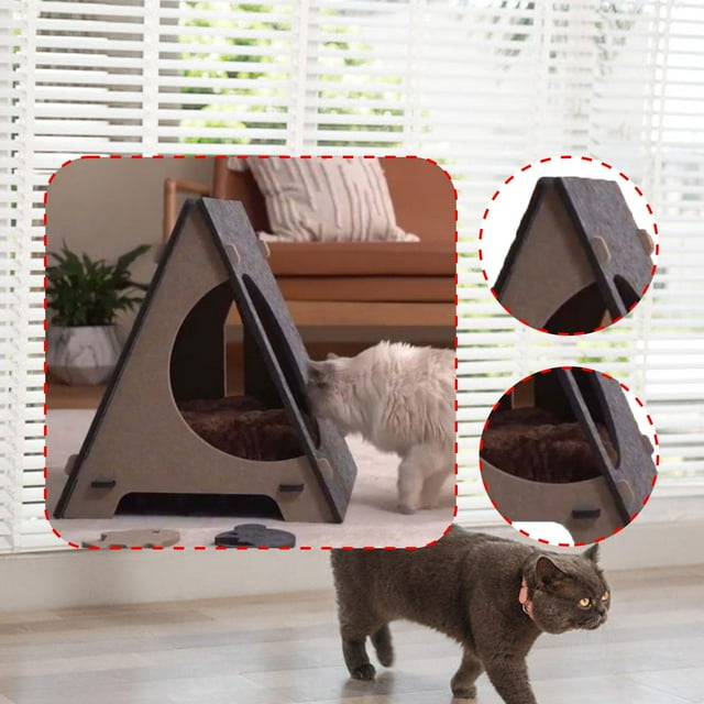 Casa para gatos, cama oculta, almohadilla para rascar, protector de muebles resistente, cama para mascotas, cueva para gatitos para