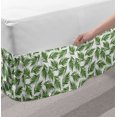 thumbnail image 2 of Aloha Bed Skirt, Repetitive Print of Island Leaves Flora Garden Items with Handmade Spots, Elastic Bedskirt Dust Ruffle Wrap Around for Bedding Decor, 4 Sizes, Olive Green and White, by Ambesonne, 2 of 2
