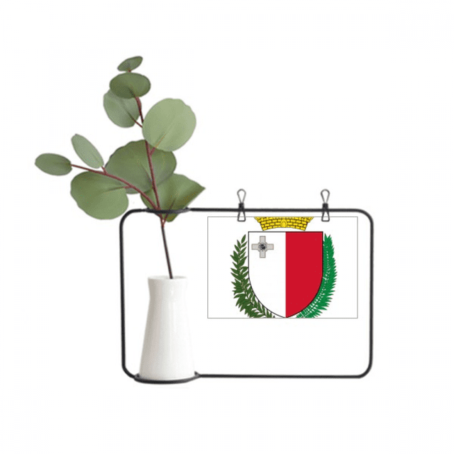 Malta Europa emblema nacional Marco De Metal Florero De Cerámica Decoración