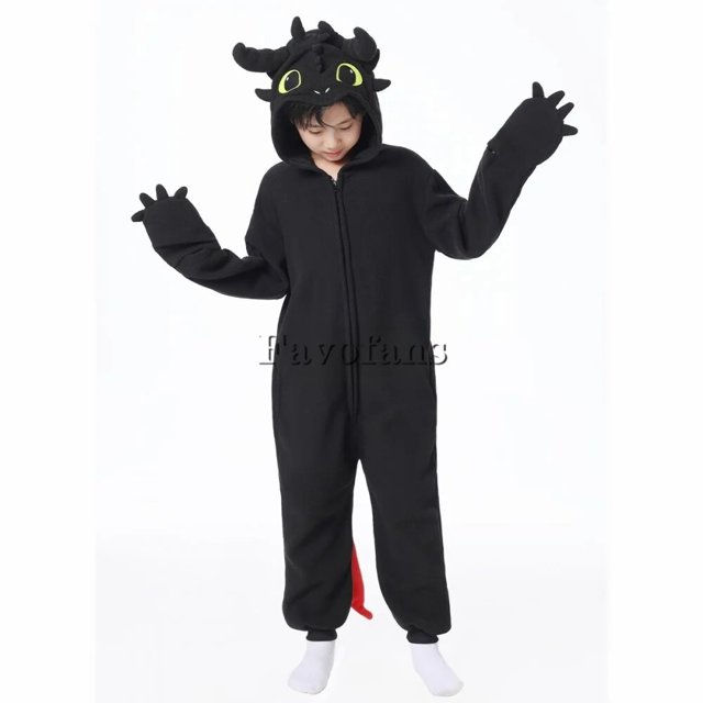 Kigurumi-Pijama de dibujos animados sin Tothless para niños, adultos y hombres, ropa de casa de animales, disfraz de fiesta de Cosplay de Halloween