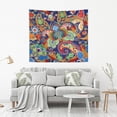 thumbnail image 6 of Retro India Paisley Flower Tapestry Wall Hanging Tapestries Happy Colorful Hippie Psychedelic Art Polyester Carpet Wall Decorative for Living Room Bedroom 60x51inch, 6 of 7
