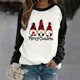 thumbnail image 2 of Gibobby Divertidas Sudaderas Blusa informal de manga larga con cuello Rojoondo y estampado de letras para mujer de Navidad (Negro, XL), 2 of 4