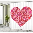 thumbnail image 5 of Ambesonne Love Shower Curtain, Dots Hearts Romantic Motif, 69"Wx70"L, White Magenta Vermilion, 5 of 5