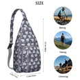 thumbnail image 3 of Boho Cat Print Sling Backpack - Geometric Cat Pattern Crossbody Bag (Aesthetic Design, Perfect Cat Lover Gift), 3 of 4