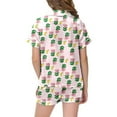 thumbnail image 4 of Flowery Pattern Kids Boys Girls Pattern Printed Short Sleeve Button Down Pajamas Shorts Set Sleepwear Outfits Clothes, 4 of 4