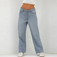 thumbnail image 2 of Jeans For Women Baggy Loose Wide Leg Bootcut Casual Lightweight Comfortable Jeans Blue M, 2 of 5