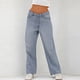 thumbnail image 4 of WILLBEST Jeans Mujer Pantalones Vaqueros Rectos, Holgados, de Pierna Ancha y Cintura Alta para Mujer, Cómodos, Elásticos, Informales, para Uso Diario Grande, 4 of 5