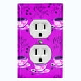 thumbnail image 1 of Metal Light Switch Plate Outlet Cover (Pink Floral Coffee Cup COF003), 1 of 13