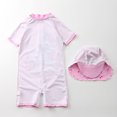 thumbnail image 4 of HAWEE Swimsuit for Girls One Piece Swimwear Unicorn Bathing Suit Short Sleeve Rash Guard Swimwear Zip with Hat, 4 of 7