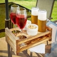 thumbnail image 2 of Estante de vino de madera maciza creativo, bandeja de cerveza con asa, portavasos de café, bar, fiesta, soporte de madera para vasos de licor, 2 of 5