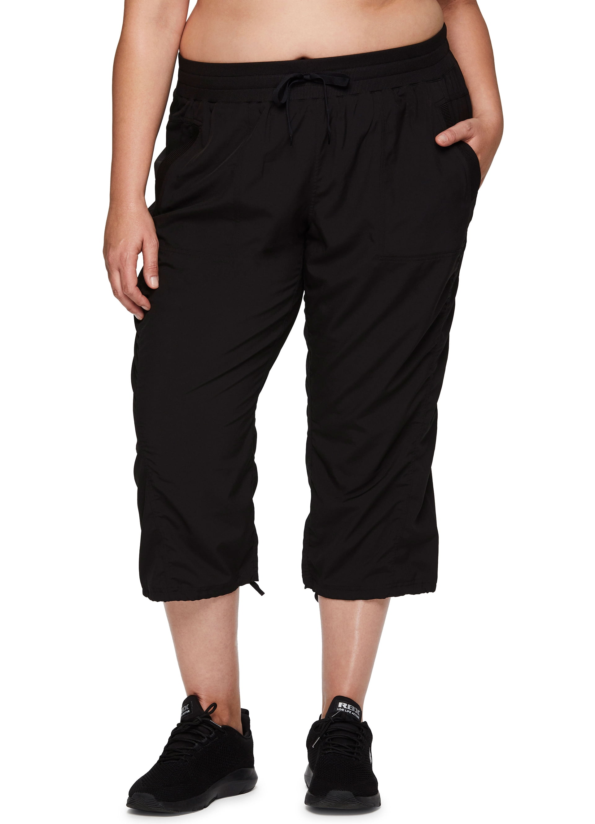 RBX Active Women's Plus Size Lightweight Woven Capri Pant With Pockets ...