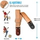 thumbnail image 2 of Correa para guitarra, Strap guitarra acústica, bajo eléctrico, guitarra eléctrica Kidam Gamuza natural/café, 2 of 3