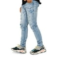 thumbnail image 2 of Victorious Men's Distressed Rip and Repair Denim Jeans DL1119 - Light Indigo - 32/32, 2 of 5