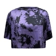 thumbnail image 3 of Gibobby Camisetas Mujer Baratas Manga Corta Las mujeres blusas cuello redondo camisetas corbata Dye impreso Tee cómodo ropa Casual camisas Tops(Morado,G), 3 of 5