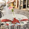 thumbnail image 6 of Red Mushroom Gnomes Round Tablecloth for 36-44 Inch Tables,Fitted Table Cover with Elastic Edge,Eucalyptus Leaves Watercolor Rustic Waterproof Outdoor Table Cloth Protector for Patio Garden Dinner, 6 of 9