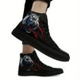 thumbnail image 5 of Coolcustomize Men's Plus Size Gothic High-top Sneakers with Tiger Print - Punk Style Lace-Up Trainers, Casual Streetwear Shoes, Black with Red Accents, Edgy Casual Boots | Bold Graphic Shoes, 5 of 10