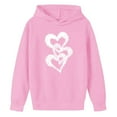 thumbnail image 3 of Eltusu Girls Valentines Hoodies, Fashion Heart Graphic Long Sleeve Loose Fit Pullover Sweatshirts Pink Size 7-8 T, 3 of 4