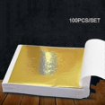 thumbnail image 1 of 100x 24K Gold Leaf Sheets Art Craft Design Gilding Framing Scrap Premium Golden, 1 of 5