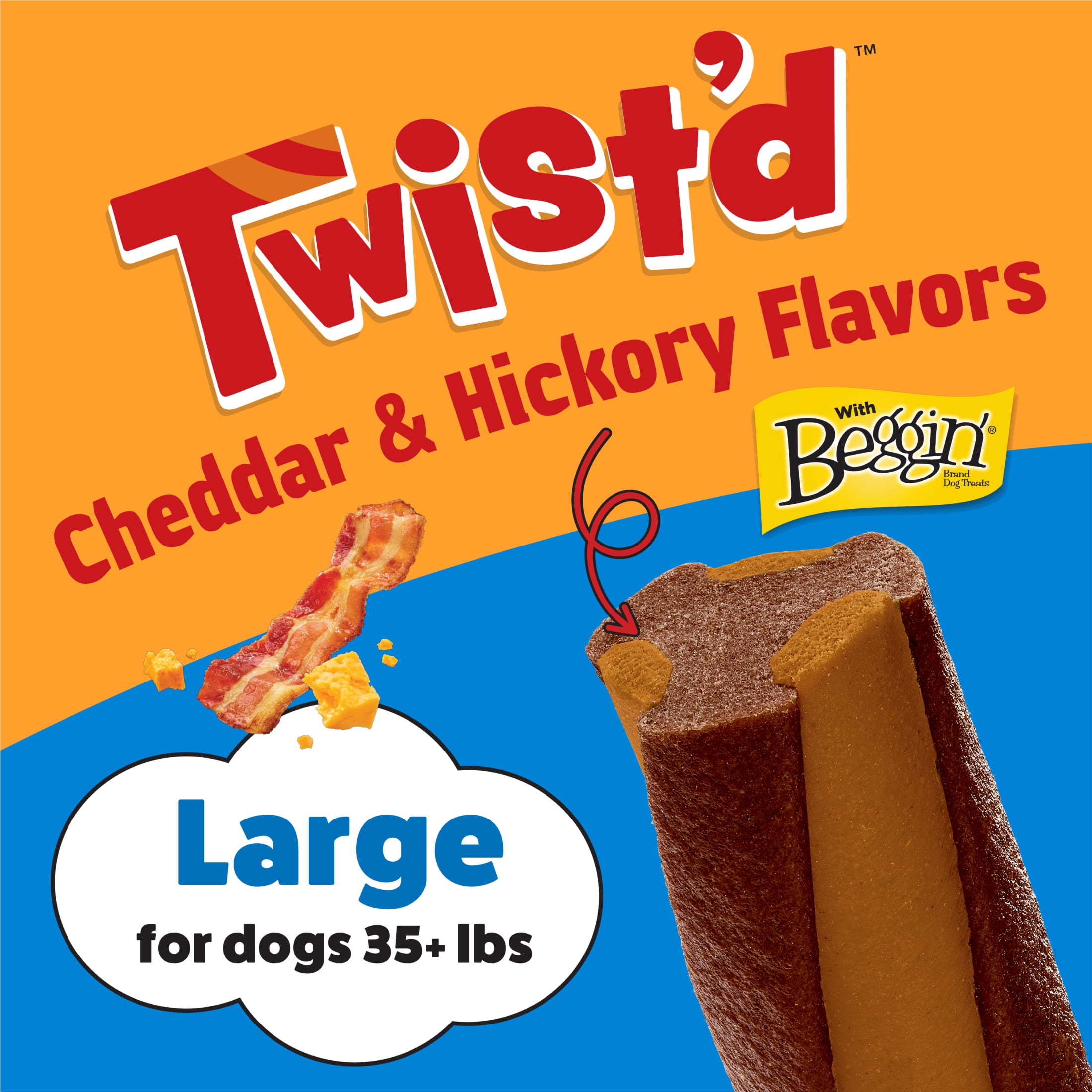 Purina Busy With Beggin’ Twist’d Cheddar and Hickory Smoke Flavors Large Dog Chew Treats, 36 oz.