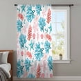 thumbnail image 4 of Blue Red Coral Sheer Curtains 54 Inches Long, Coastal Nautical Summer Beach Light Filering Curtains, Breathable Simi Curtain Privacy Drapes for Kitchen Bathroom Lightweight Small Window Treatment, 4 of 9