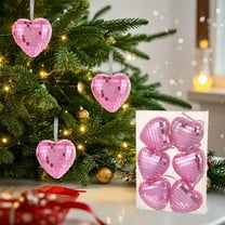 Mecorevxz 6Pcs Christmas Tree Ball Decorations,Heart-Shaped Christmas Ball for Christmas Tree Decor,Holiday Party Window Photography Stage Decoration Props