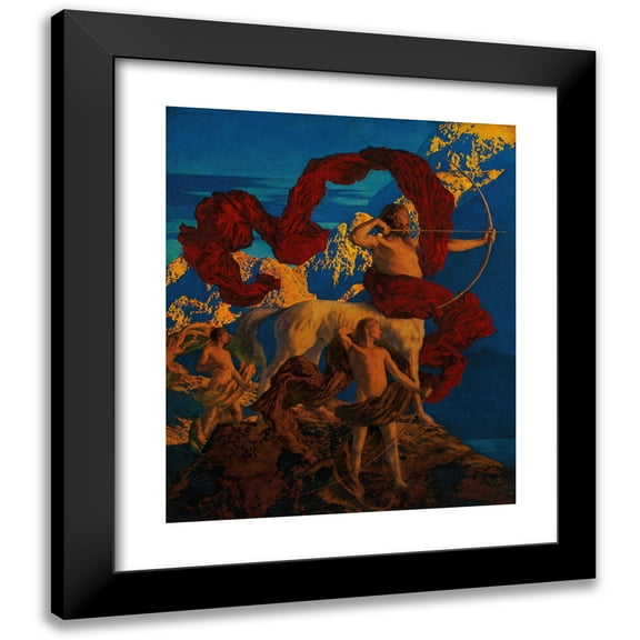 Maxfield Parrish 12x14 Black Modern Framed Museum Art Print Titled - Jason and His Teacher (1909)
