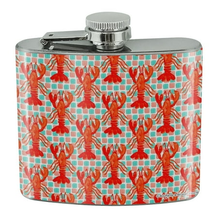 

Lobster Tiles Stainless Steel 5oz Hip Drink Kidney Flask