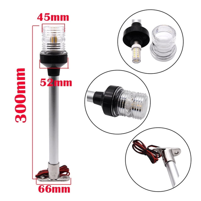 Marine Boat Yacht Stern Anchor Pure White LED Navigation Light All Round 360° DC 12V Waterproof Anchor Signal Light ,High Bright