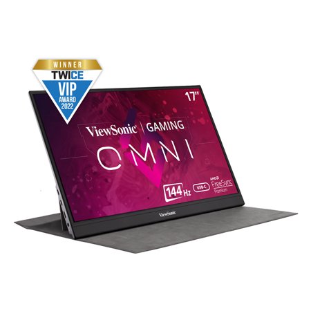 UPC: 0766907015034 | ViewSonic VX1755 17 Inch 1080p Portable IPS Gaming Monitor with 144Hz  AMD FreeSync Premium  2 Way Powered 60W USB C  Mini HDMI  and Built in Stand with Cover for Home and Esports