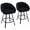Teddy Black Set of 2, variant on ONEVOG 26.4'' Swivel Counter Height Stools Set of 2, Sherpa Upholstered Bar Stools with Barrel Arms & Backs, Modern Counter Stools for Kitchen Island, Black