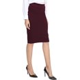 thumbnail image 2 of nipocaio Jupe Crayon Midi Moulante Extensible Taille Élastique pour Femmes Rouge Vin L, 2 of 6