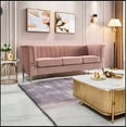 thumbnail image 6 of Modern Designs Velvet Upholstered Living Room Sofa, 3 Seat Sofa Couch with Golden Metal Legs for Home, Apartment or Office, 6 of 8
