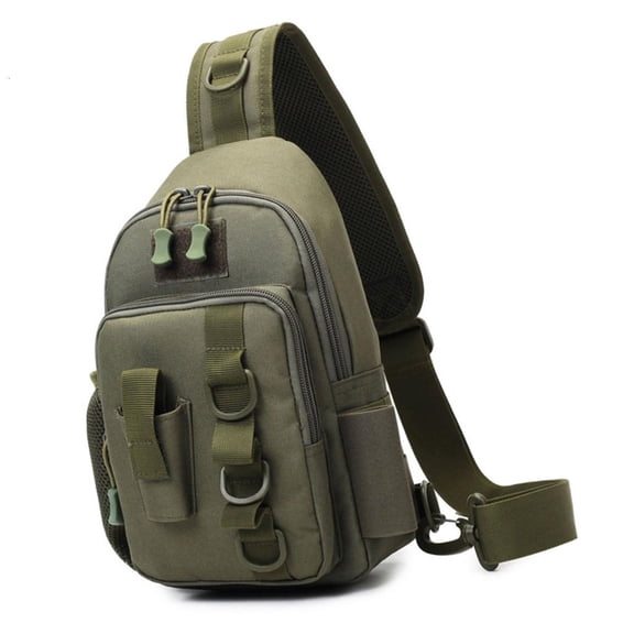 Ywmsfl Outdoor Fishing Shoulder Bag Fishing Slings Pack Chest Bag Fishing Tackle Storage Bag for Fishing, Hiking, Hunting