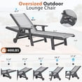 thumbnail image 3 of Nalone Outdoor Chaise Lounge Chair Set of 2, 5-Position Adjustable Pool Lounge Chair with Wheels & Cup Holder, HDPE Patio Lounge Chair with Textilene Surface for Outside, Poolside(Gray), 3 of 7